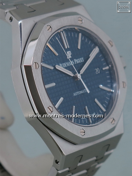 Audemars Piguet Royal Oak Automatique ref 15400ST Blue Dial - Image 5